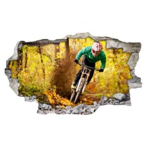 Vinilos mountain bike 3d pared rota